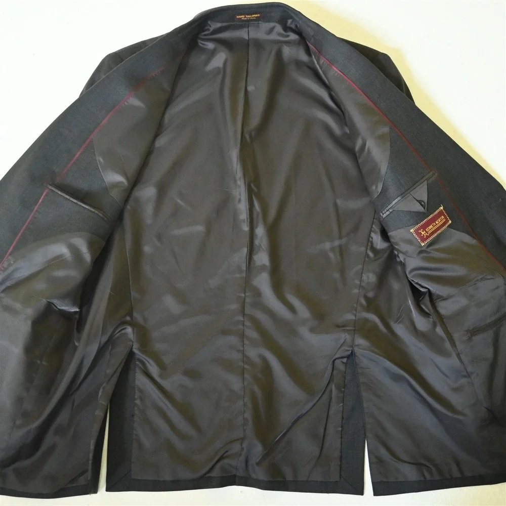 Kenneth Morton 42R Charcoal Gray 100% Wool Mens Blazer‎ Suit Jacket Sport Coat